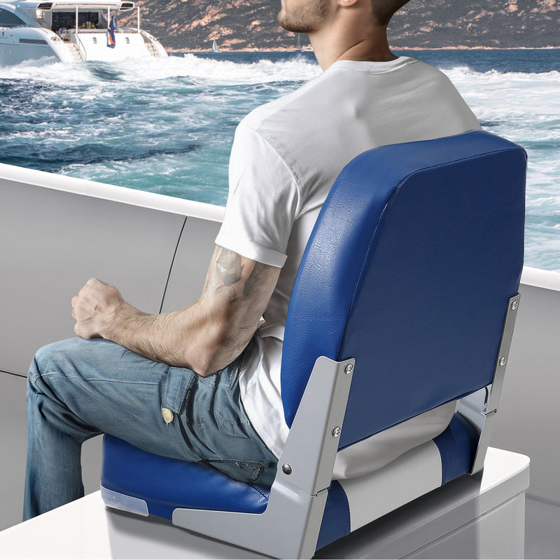 Load image into Gallery viewer, VEVOR Boat Seat Low Back Fold-Down Fishing Boat Chair with Sponge Padding 2 Pack

