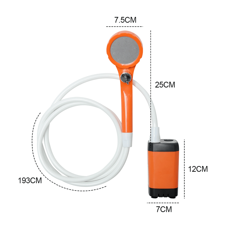 Load image into Gallery viewer, Portable Camping Shower IPX7 Waterproof Outdoor Shower Water Pump with Rechargeable Battery and Intelligent Digital Display for Camping Hiking Traveling
