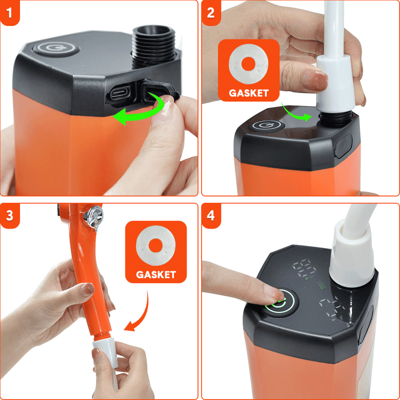 Load image into Gallery viewer, Portable Camping Shower IPX7 Waterproof Outdoor Shower Water Pump with Rechargeable Battery and Intelligent Digital Display for Camping Hiking Traveling
