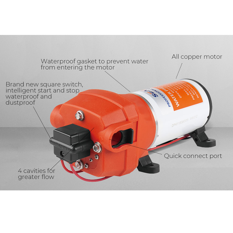Load image into Gallery viewer, SEAFLO 12V Water Pump Pressure Diaphragm Self Priming Pump 4.5Gallons Per Min 17LPM 40PSI Water Booster for Caravan Motorhome Camper Trailer Boat Yacht
