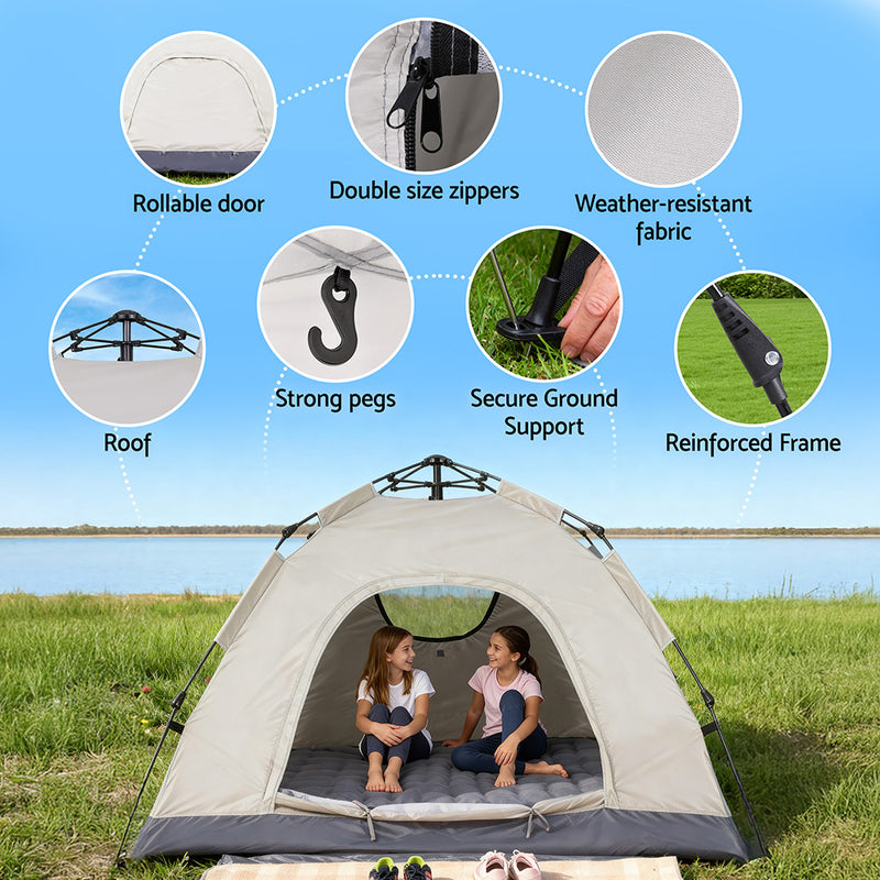 Load image into Gallery viewer, Weisshorn Camping Tent Instant Tent Pop up 2 Person Outdoor Hiking Tents Hiking Beige
