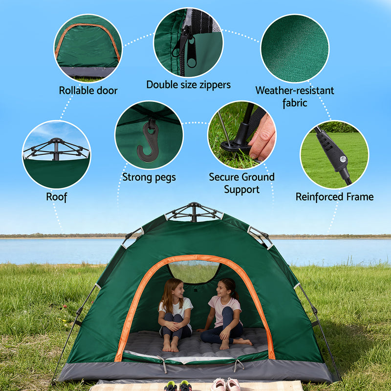 Load image into Gallery viewer, Weisshorn Camping Tent Instant Tent Pop up 2 Person Outdoor Hiking Tents Hiking Green
