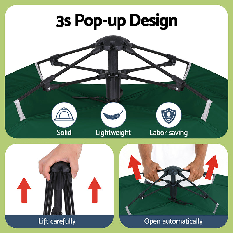 Load image into Gallery viewer, Weisshorn Camping Tent Instant Tent Pop up 2 Person Outdoor Hiking Tents Hiking Green
