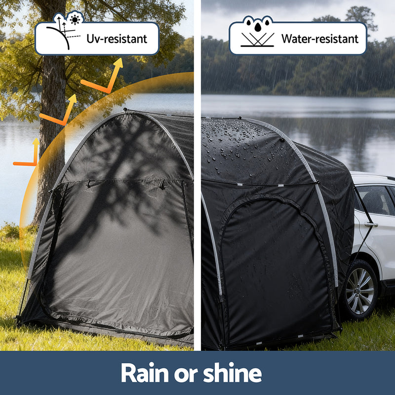 Load image into Gallery viewer, Weisshorn Camping Tent Car SUV Rear Hatchback Tents Canopy Portable Outdoor Family Black
