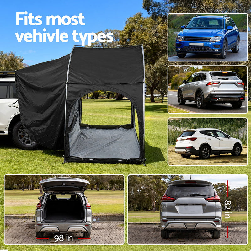 Load image into Gallery viewer, Weisshorn Camping Tent Car SUV Rear Hatchback Tents Canopy Portable Outdoor Family Black
