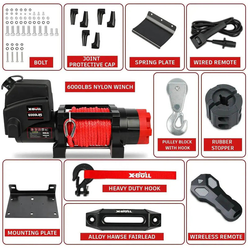 Load image into Gallery viewer, X-BULL Electric Winch 6000LBS 12V Synthetic Rope Wireless Remote Boat ATV UTV
